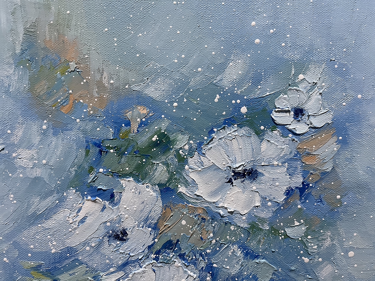 小清新花卉抽象油画