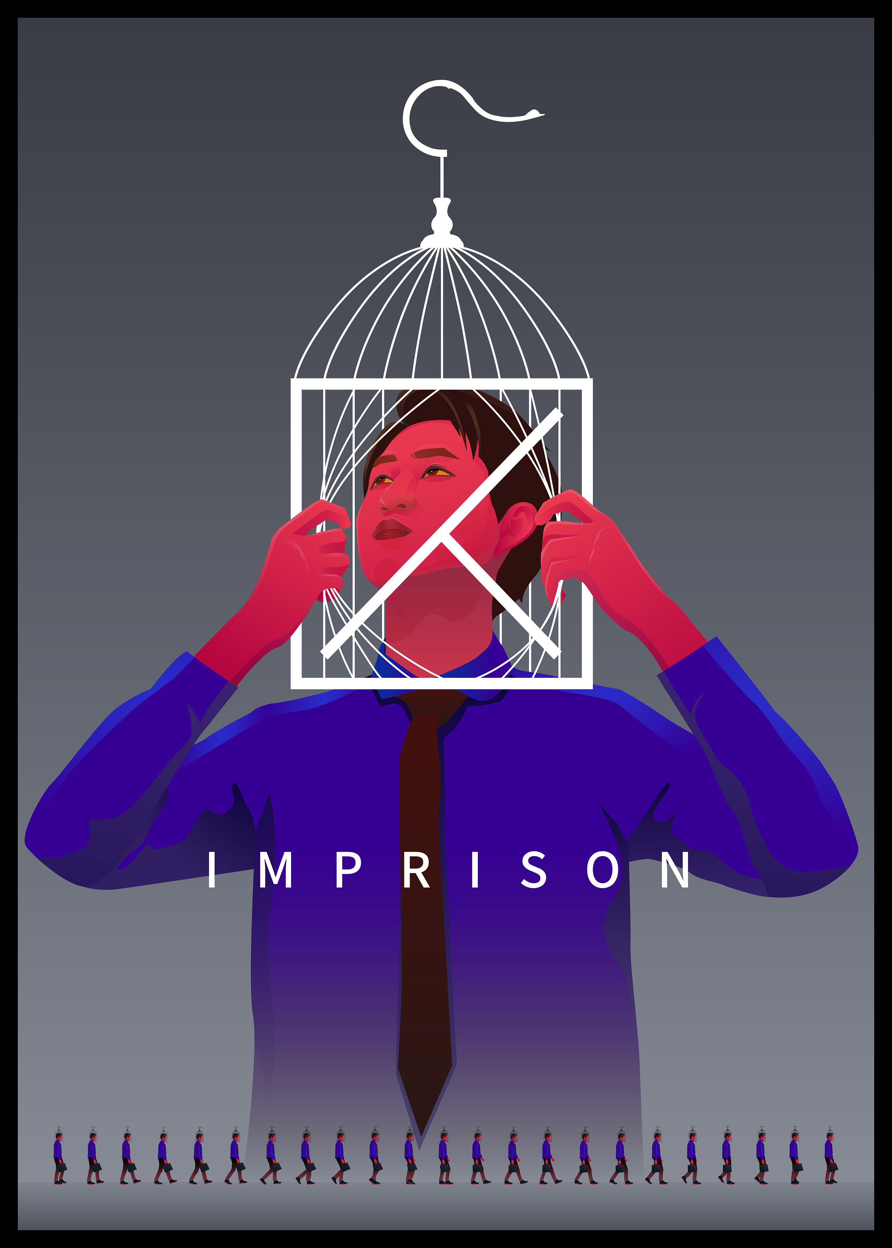 《囚》公益广告设计#青春答卷2018# _春日青一-站酷zcool