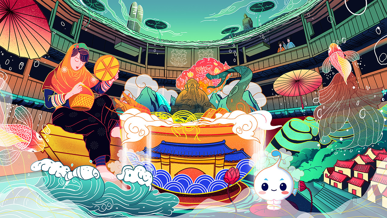 插画民族特色插画设计烁鱼文化闽南文创产品1z50649156烁鱼文化表情11