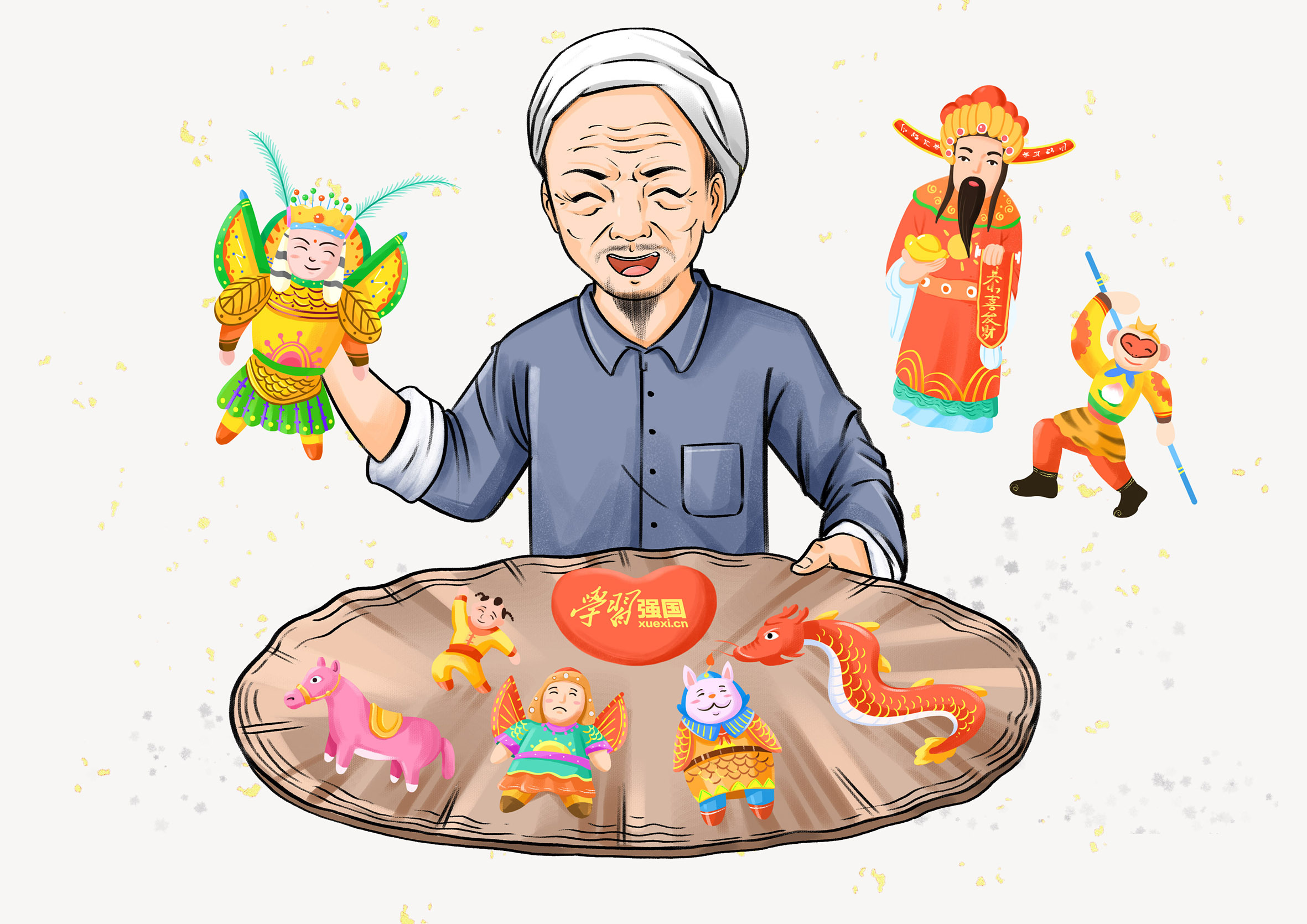 给学习强国山东平台创作的非遗插图系列|插画|商业插画|流川行者