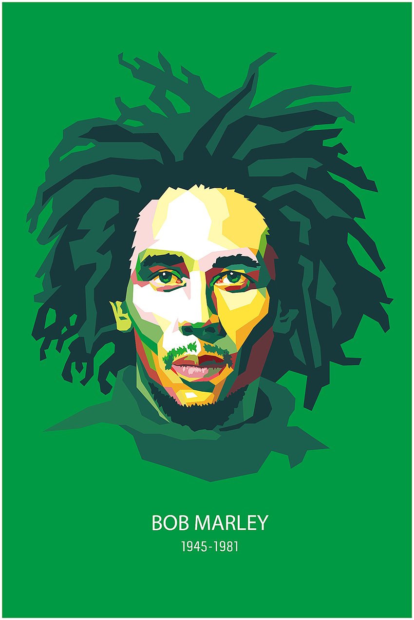 为了忘却的纪念系列波普人物插画鲍勃马利