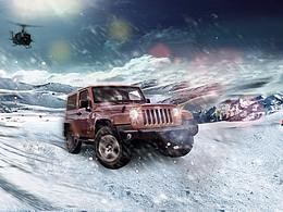 雪地jeep海报宣传