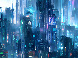 #AI创作实验室#壮观的赛博朋克都市