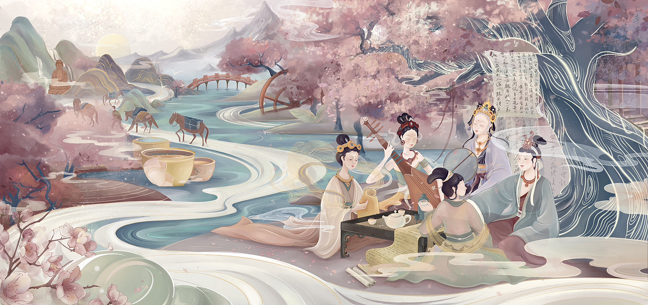 桃源古道（图ZMzUyODg3OTI0） - 商业插画 - 站酷设计师FFesc原创素材 - 站酷ZCOOL