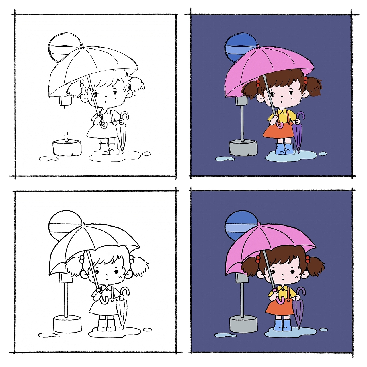 宫崎骏动画小插画练习-龙猫