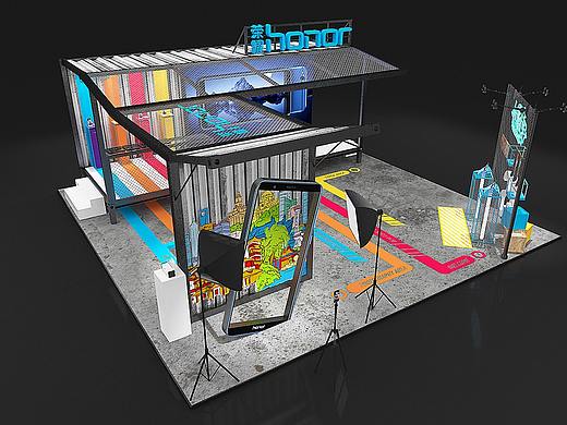 荣耀快闪店设计3D效果图