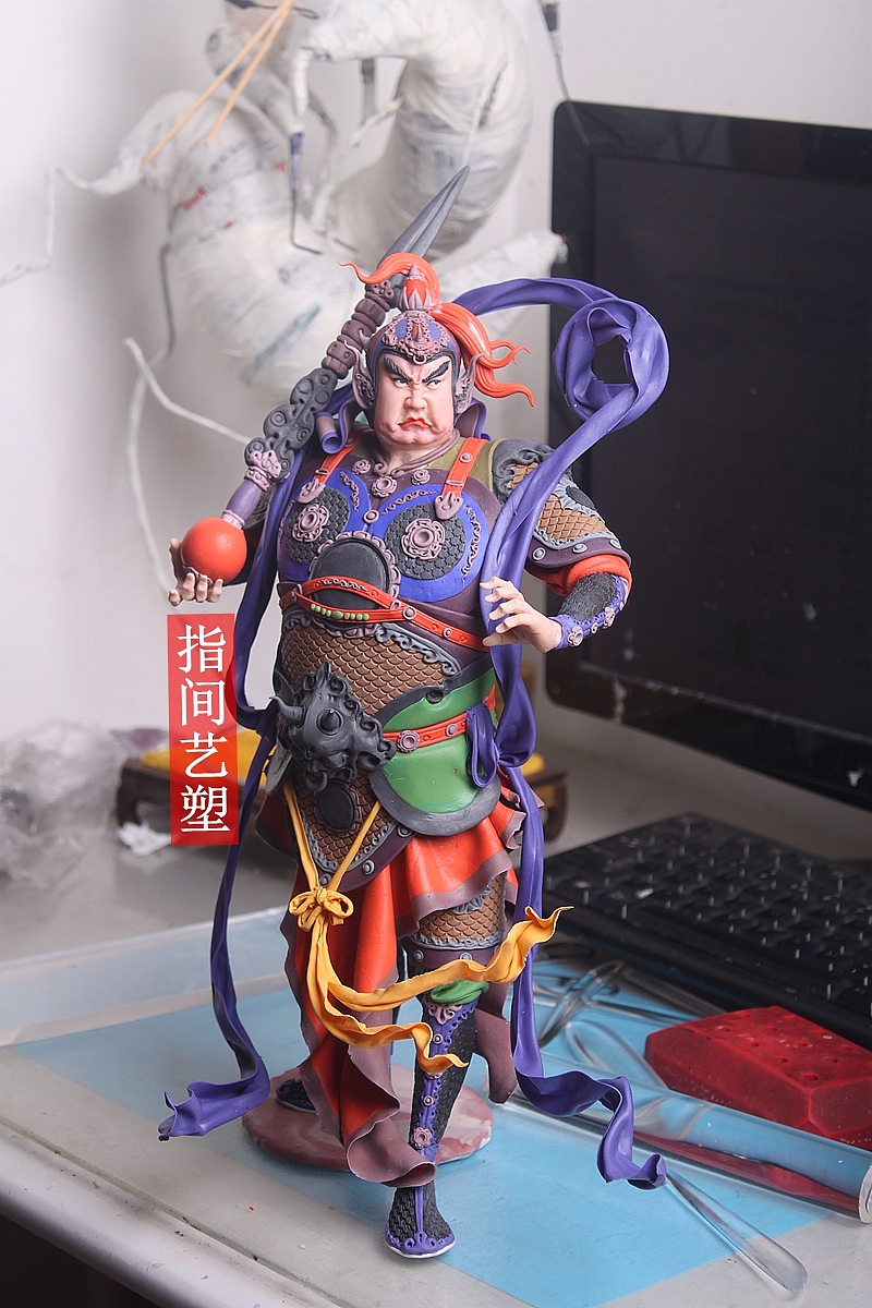 贺加贵面塑软陶(韦陀菩萨 )(图ZNzY4MDQxMjA=) - 手办/模玩 - 站酷设计师贺加贵3D翻糖原创素材 - 站酷ZCOOL