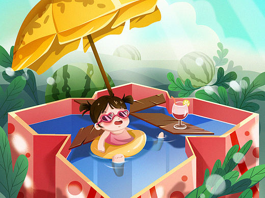 小暑  插画海报