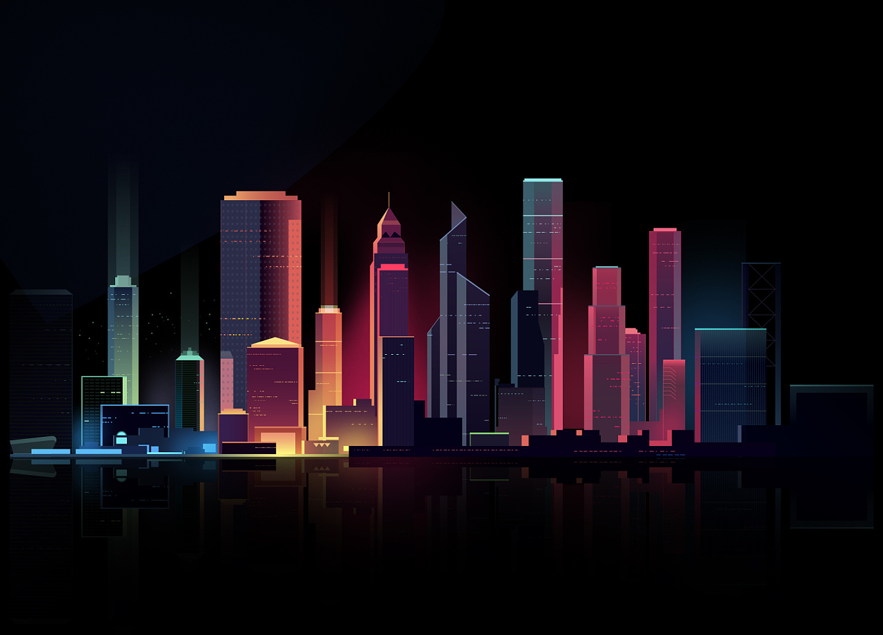 城市夜景|插画|创作习作|南风几经秋 - 临摹作品 - 站酷 (zcool)