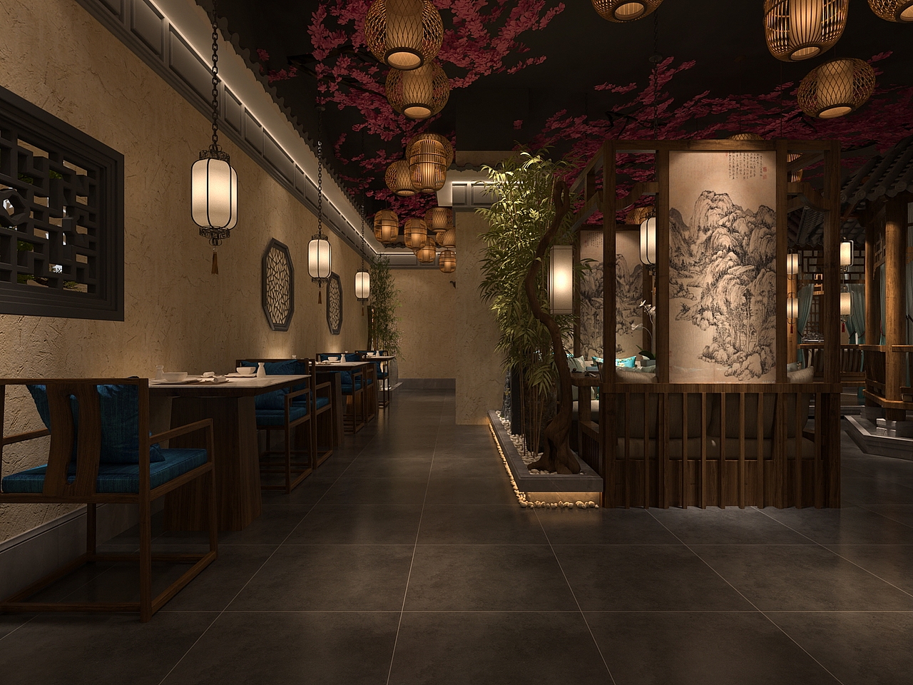 中式风格餐厅饭店的设计 陈超（图ZMTg4NDgzODc2） - 家装设计 - 站酷设计师陈超设计原创素材 - 站酷ZCOOL