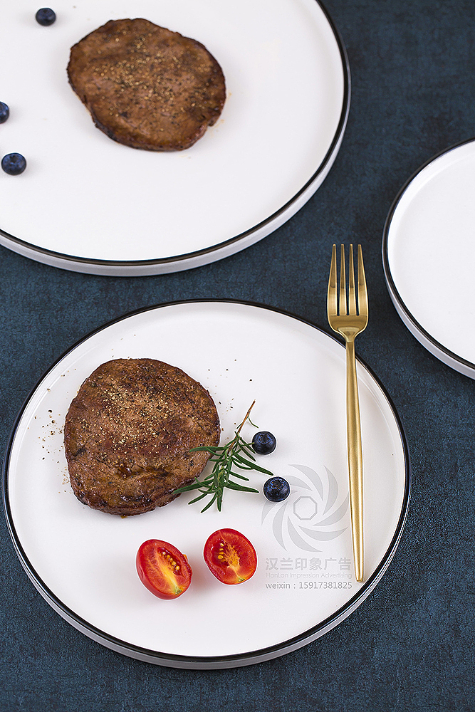 北欧创意陶瓷盘子 盘子拍摄 陶瓷盘详情制作