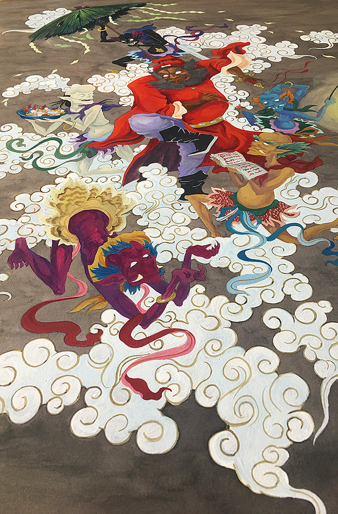 手绘五鬼闹钟馗