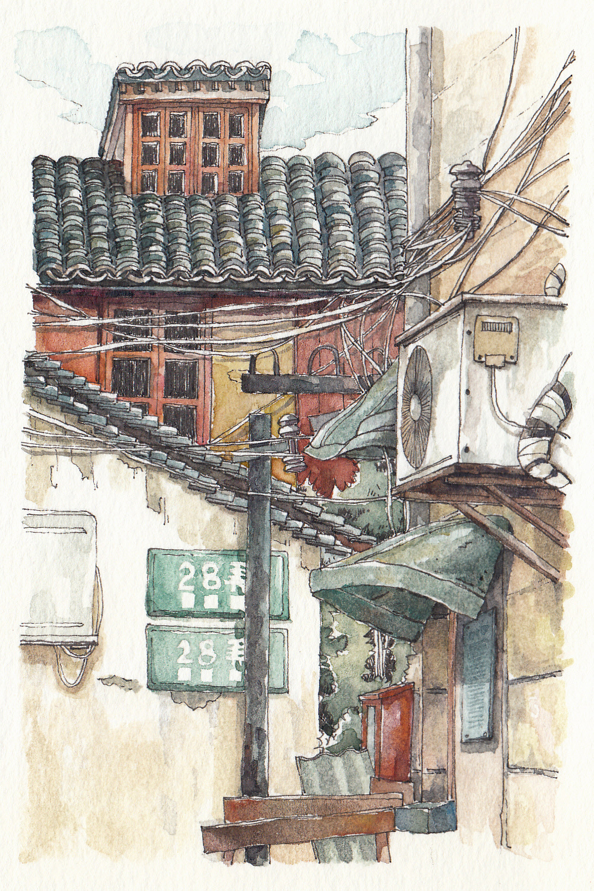 老上海水彩习作