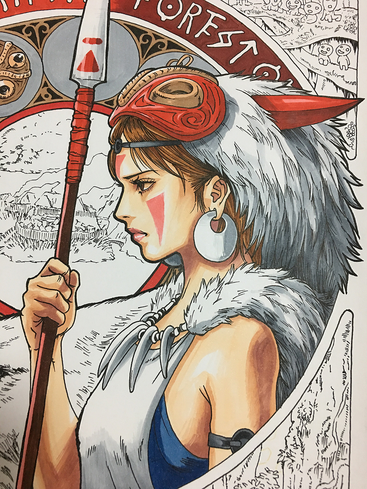 那些年，画过的动漫——幽灵公主（图ZMjI5OTQxNzQ0） - 单幅漫画 - 站酷设计师安天映画原创素材 - 站酷ZCOOL