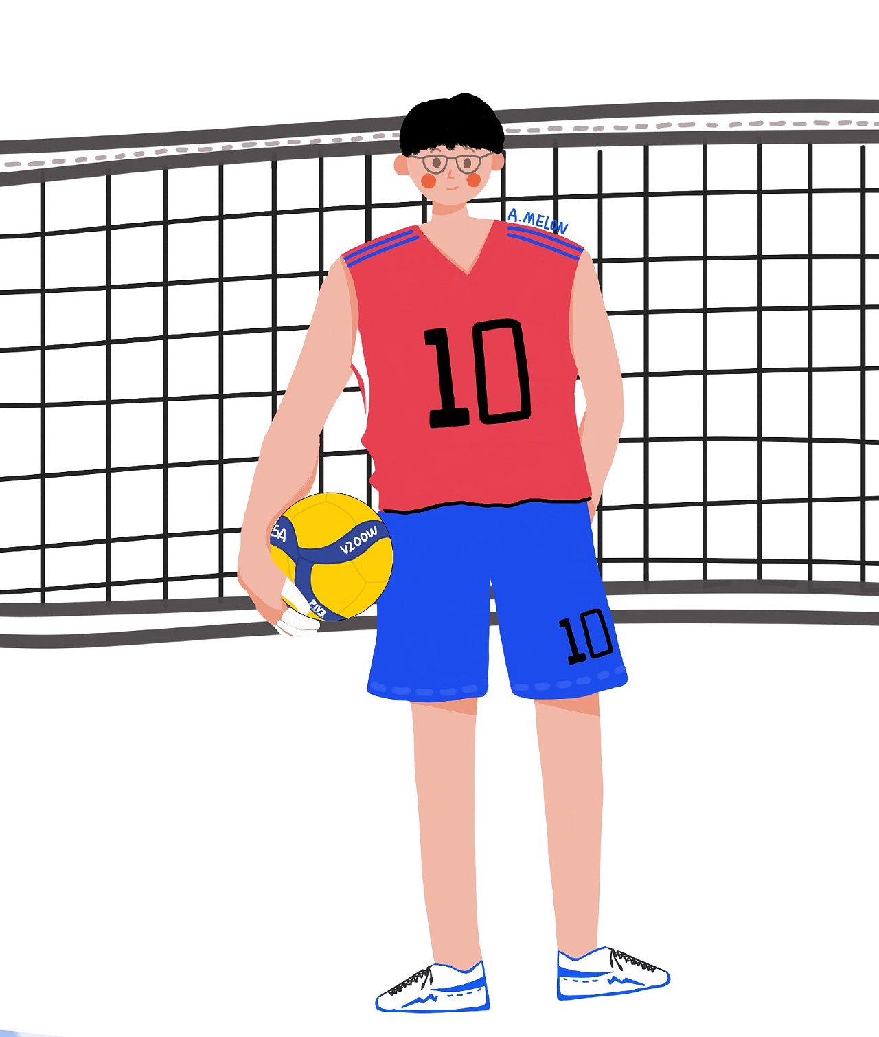 排球男孩|插画|艺术插画|amelon西瓜酱 - 原创作品 - 站酷 (zcool)