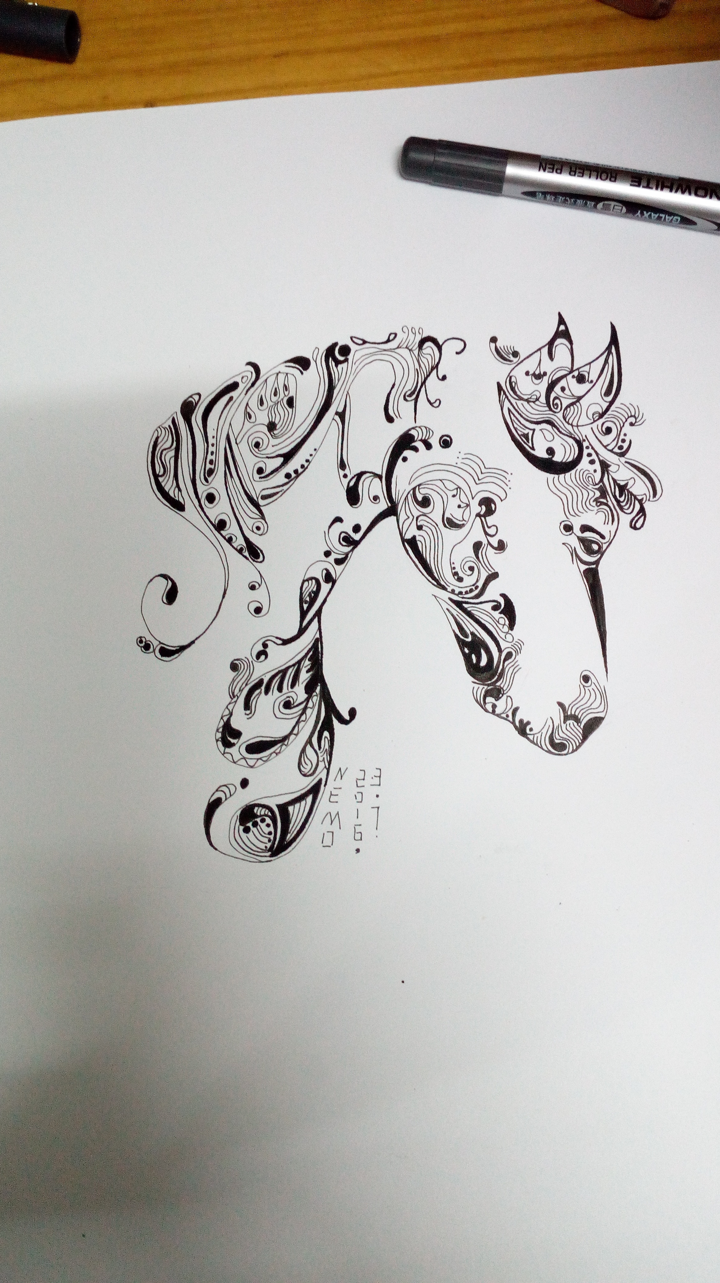 马,黑白装饰画,临(天呐下载软件这么久,现在才会发东西,我也是醉了