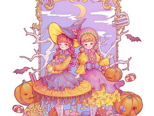 时隔两年又来一个万圣节插画小教程呢~