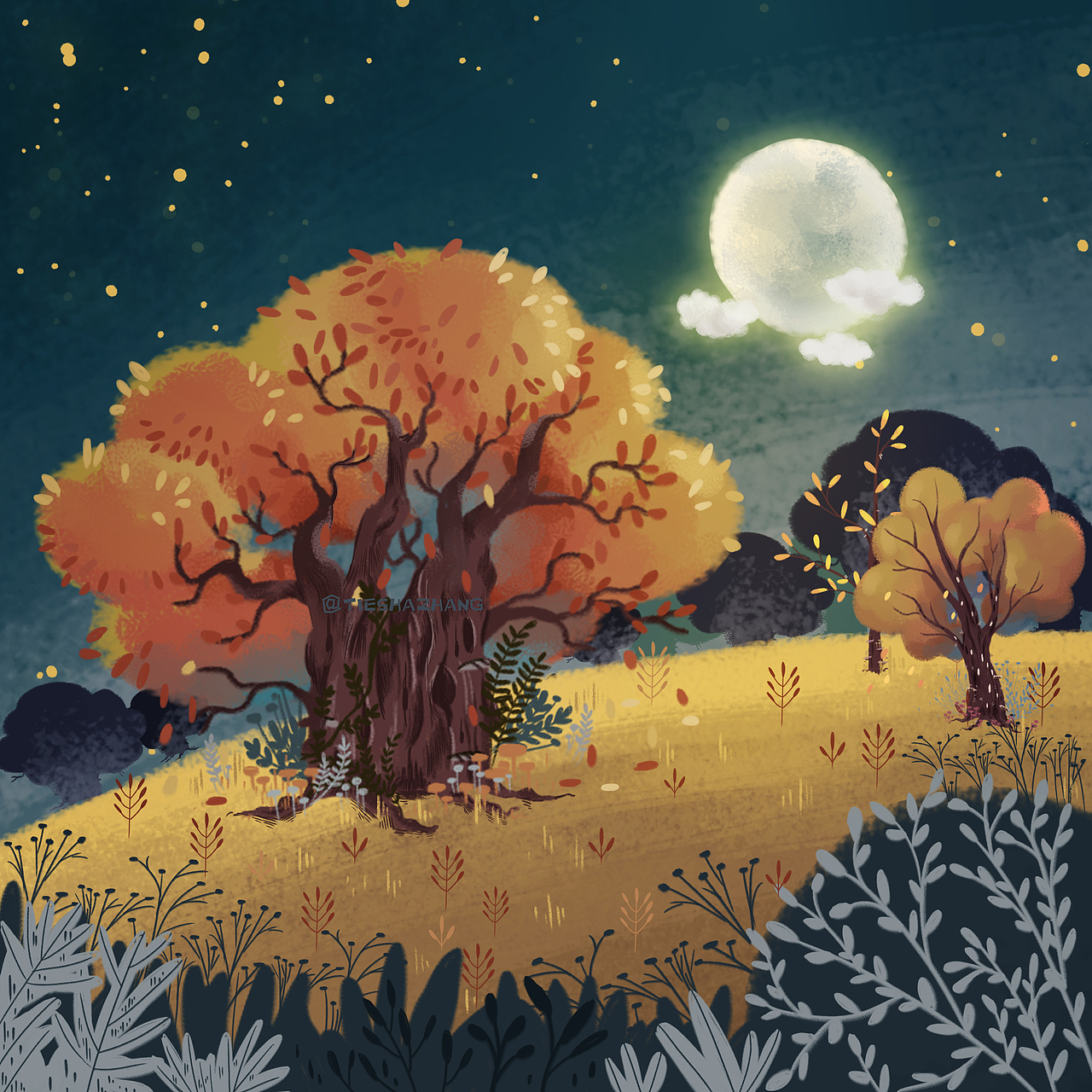 中秋插画（图ZMjIyNDM5OTgw） - 商业插画 - 站酷设计师修炼铁砂掌Duang原创素材 - 站酷ZCOOL