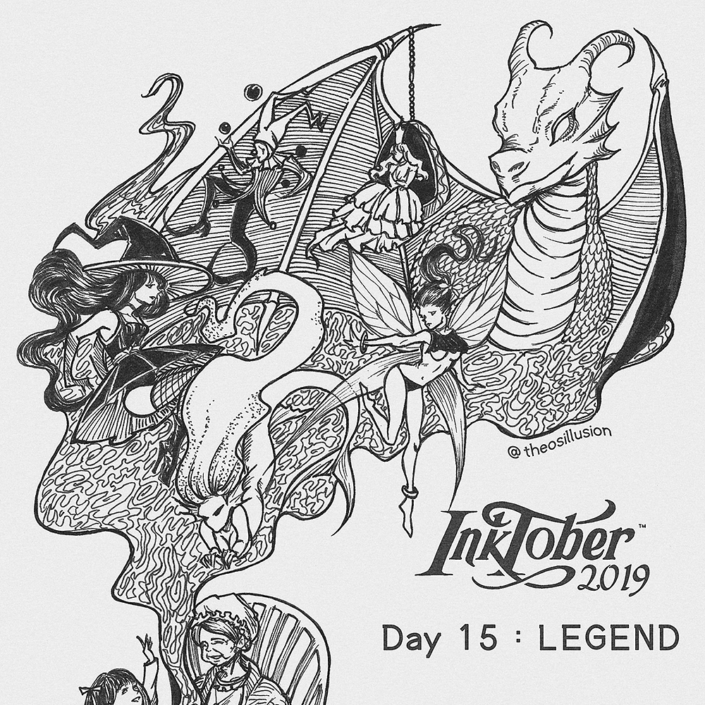 Inktober 2019（图ZMTgwNjUyMjY0） - 创作习作 - 站酷设计师THEOSILLUSION原创素材 - 站酷ZCOOL
