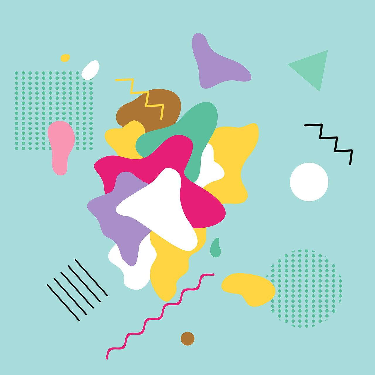 孟菲斯风格好像画一半没画完呀