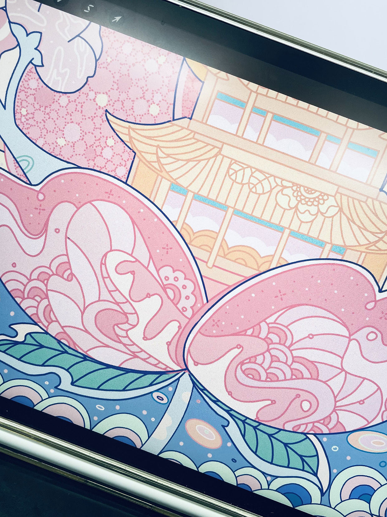 武汉樱花下的黄鹤楼