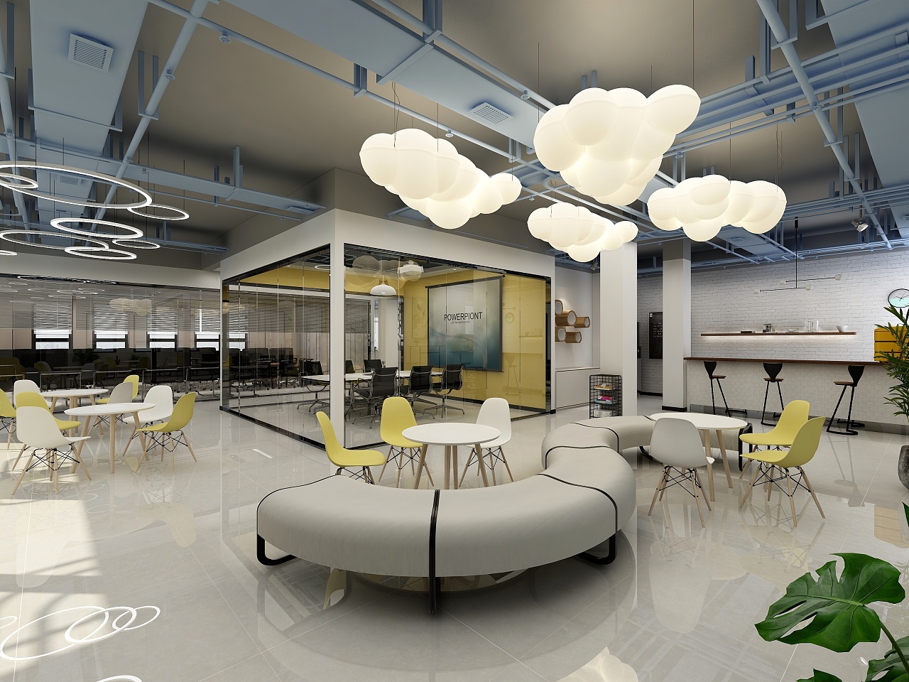 现代共享办公空间 - 效果图交流区-建E室内设计网