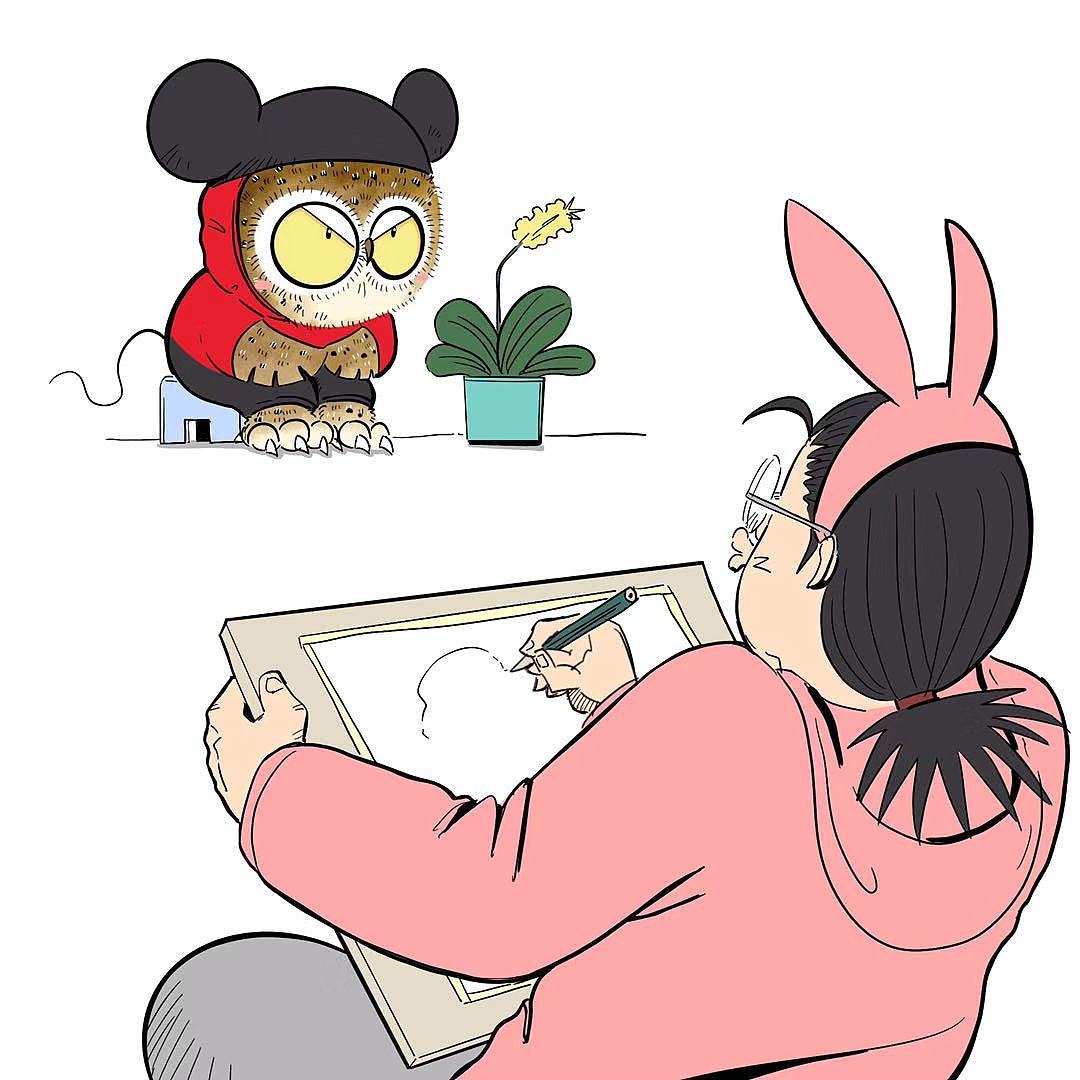 宅在家里哪也去不了（图ZMTk1MzA3NjI0） - 单幅漫画 - 站酷设计师掉毛的歪歪原创素材 - 站酷ZCOOL