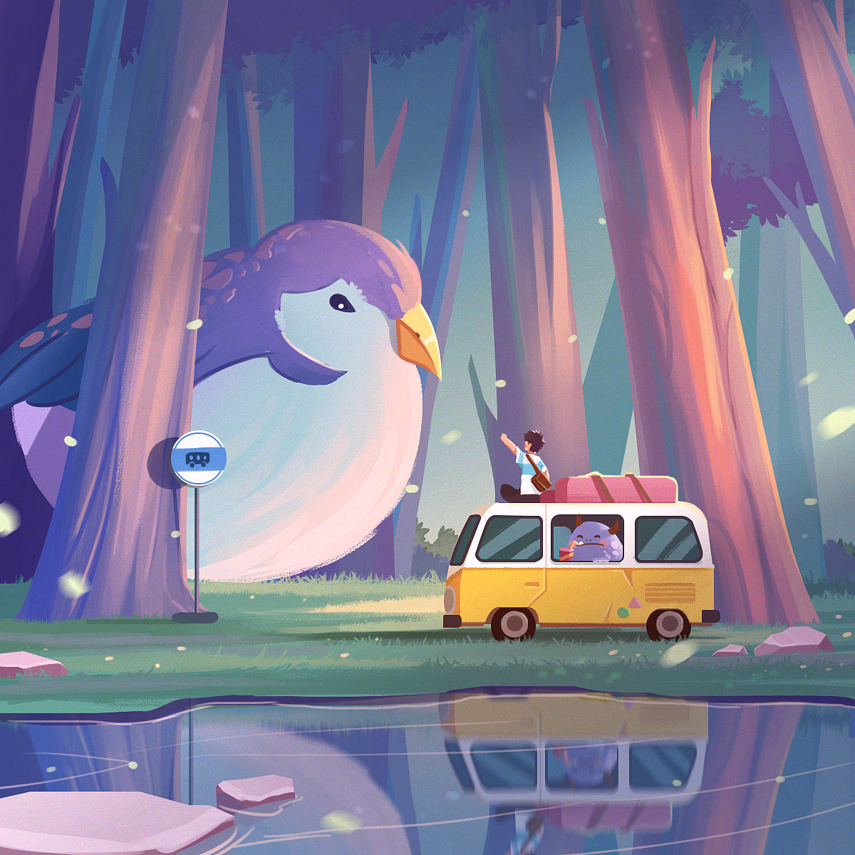 怪兽站台（图ZMjQzMjUyMDA4） - 商业插画 - 站酷设计师插画师益生菌原创素材 - 站酷ZCOOL