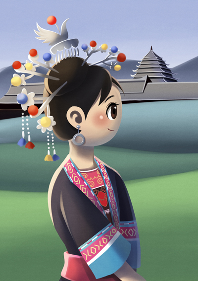 侗族卡通形象图片