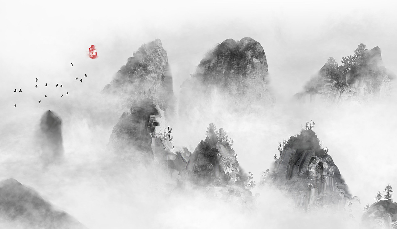 山水之间（图ZMTM4NzE2Njcy） - 商业插画 - 站酷设计师心灵艺坊原创素材 - 站酷ZCOOL