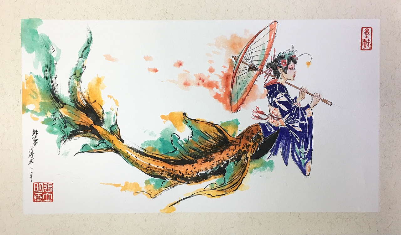 人鱼传说二（图ZMTM2MjY2MTA0） - 绘画 - 站酷设计师空明007原创素材 - 站酷ZCOOL