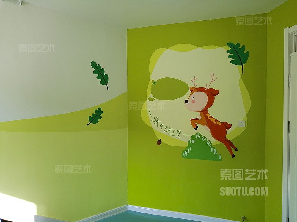 青岛墙体彩绘-学校教育-卡通色块主题（图ZMjY0MDM5NDk2） - 绘画 - 站酷设计师索图雕塑原创素材 - 站酷ZCOOL