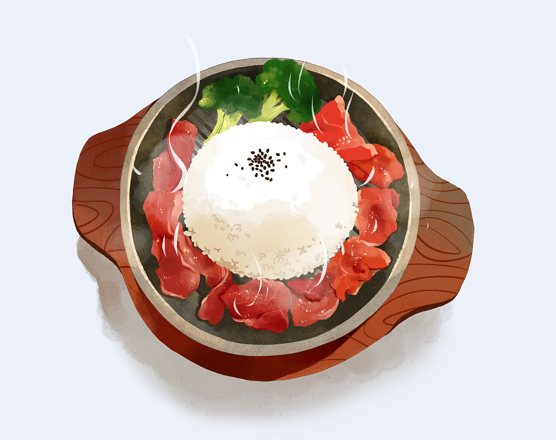 噔噔,招牌牛肉铁板饭~