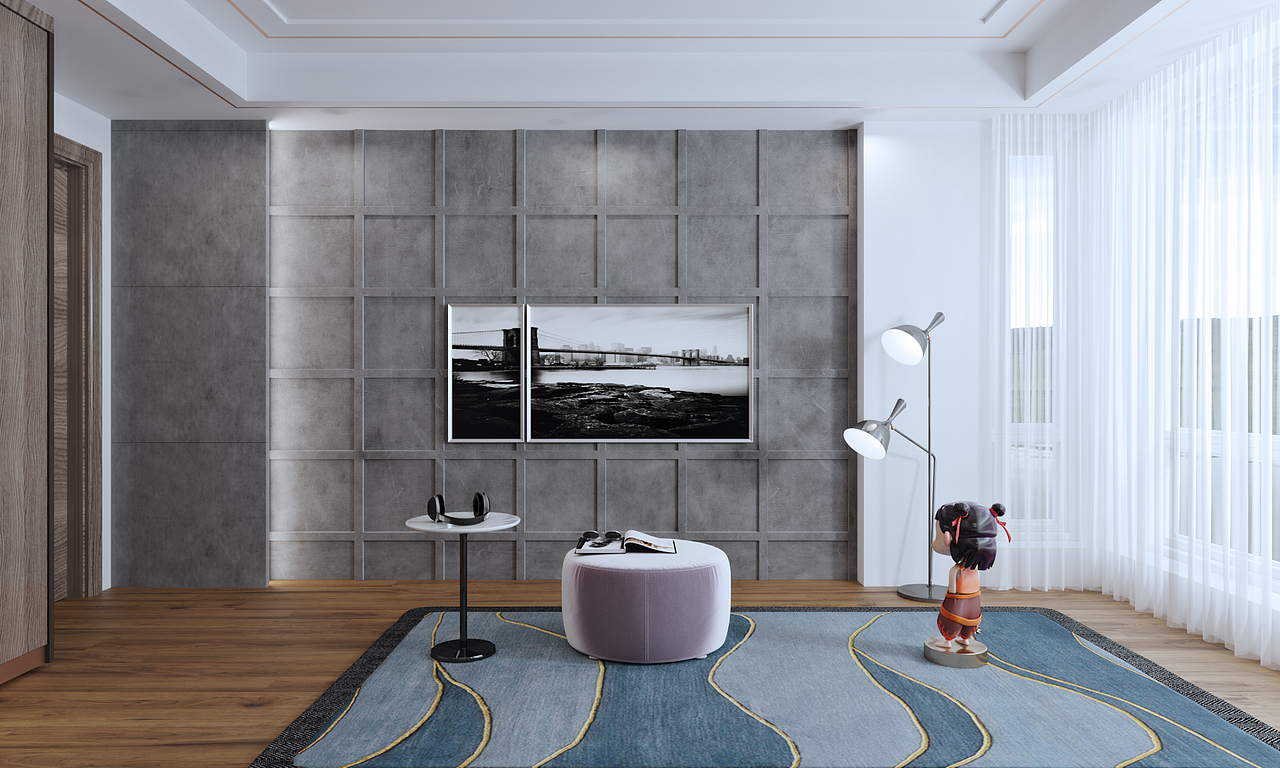 现代风格客餐厅卧室（图ZMTc2Mzg3MjQ0） - 家装设计 - 站酷设计师吋心原创素材 - 站酷ZCOOL