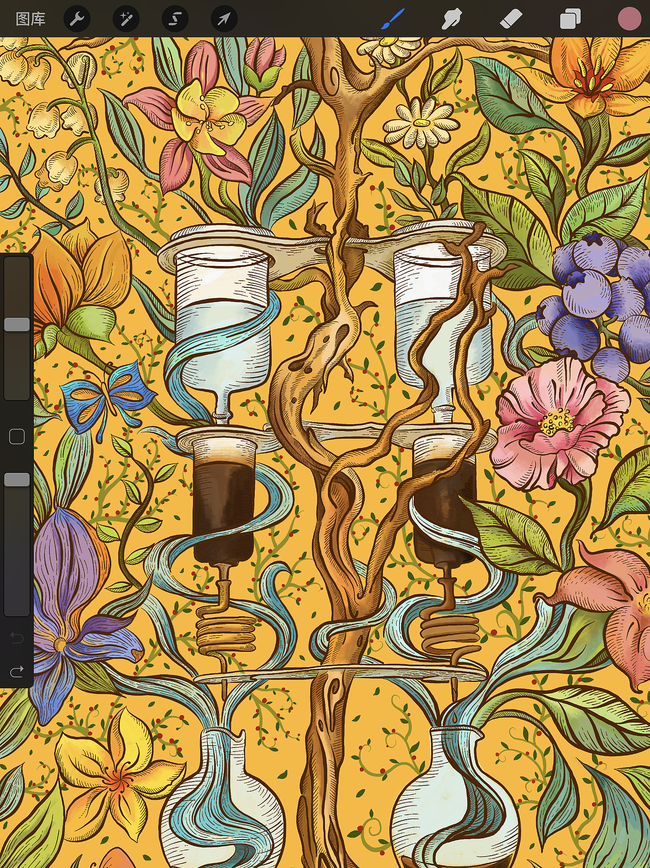 咖啡介绍牌插画设计