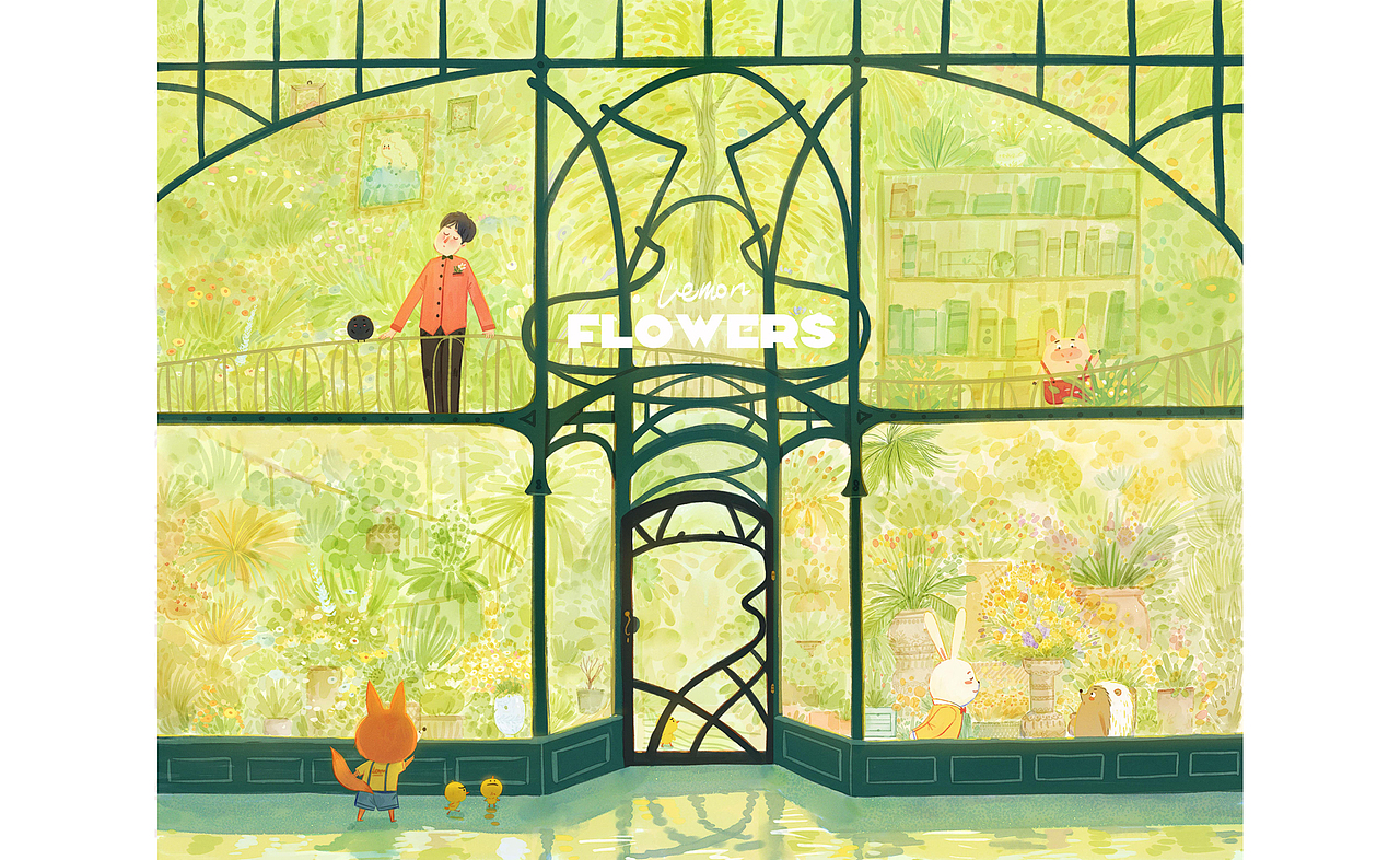 街角的花店（图ZMjc3MTkxODcy） - 商业插画 - 站酷设计师插画师柠檬原创素材 - 站酷ZCOOL