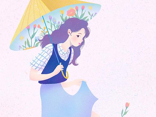 插画人物   花|女孩