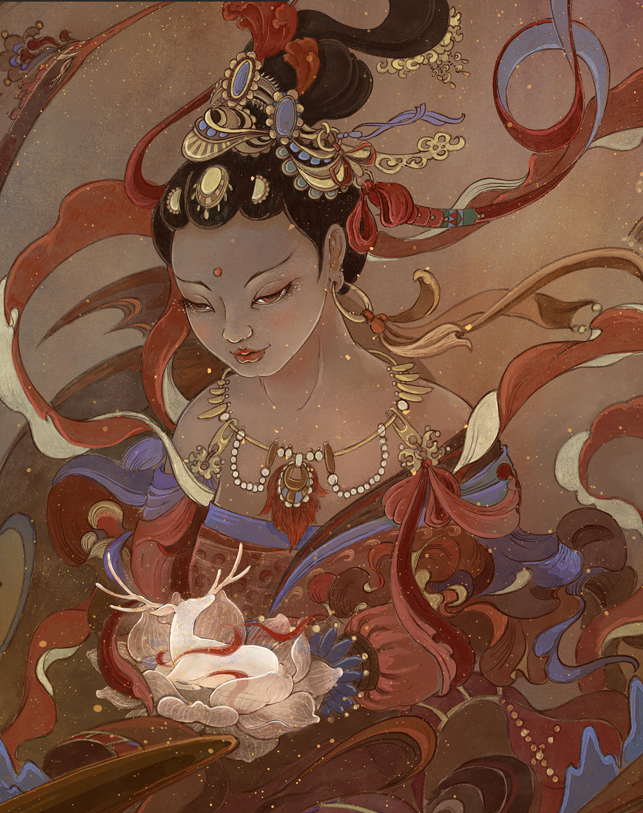 【原创插画】守护九色鹿（图ZMjg2NTU5MzUy） - 商业插画 - 站酷设计师伽瀛原创素材 - 站酷ZCOOL