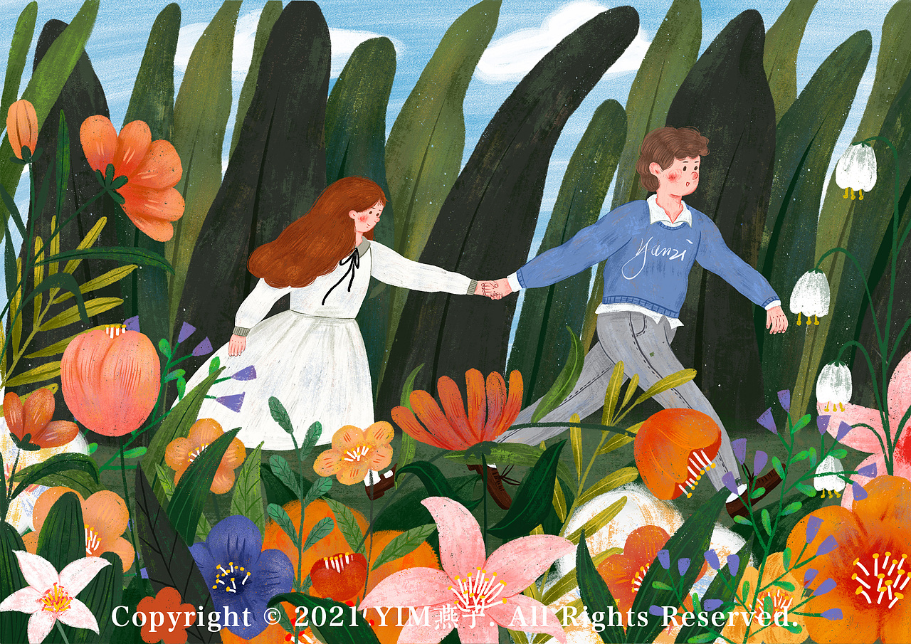 是春天啊（图ZMjQ1NjM1NTQ4） - 儿童插画 - 站酷设计师YIM燕子原创素材 - 站酷ZCOOL