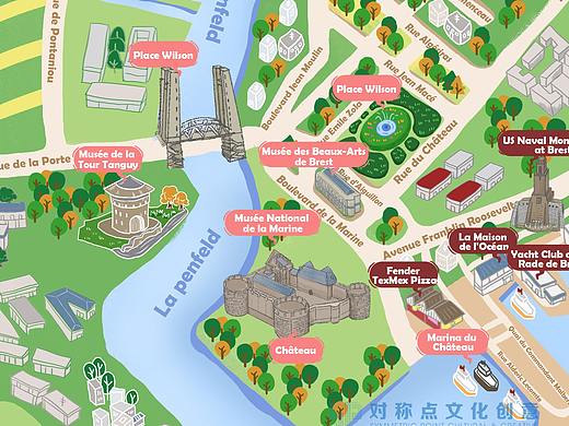 法国布雷斯特手绘地图