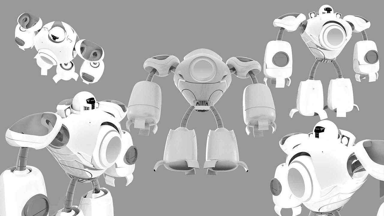 苹果机器人布里茨参考原画的rhino建模