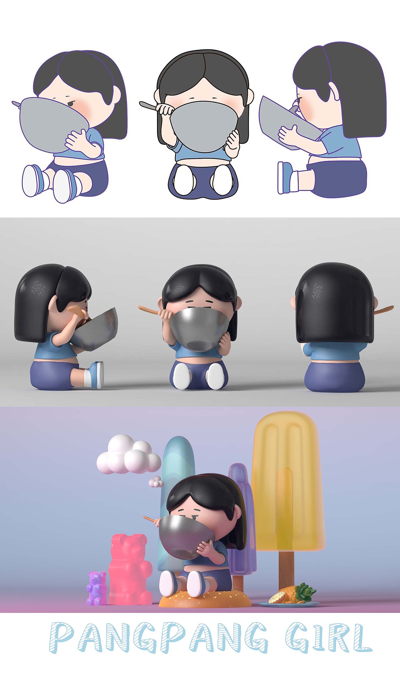 盲盒设计|PANGPANG GIRL（图ZMjYzOTM4MzQ0） - 手办/模玩 - 站酷设计师麒麟我想原创素材 - 站酷ZCOOL