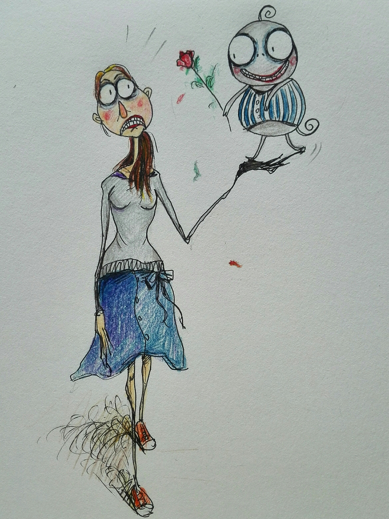 一波小姐姐彩铅画