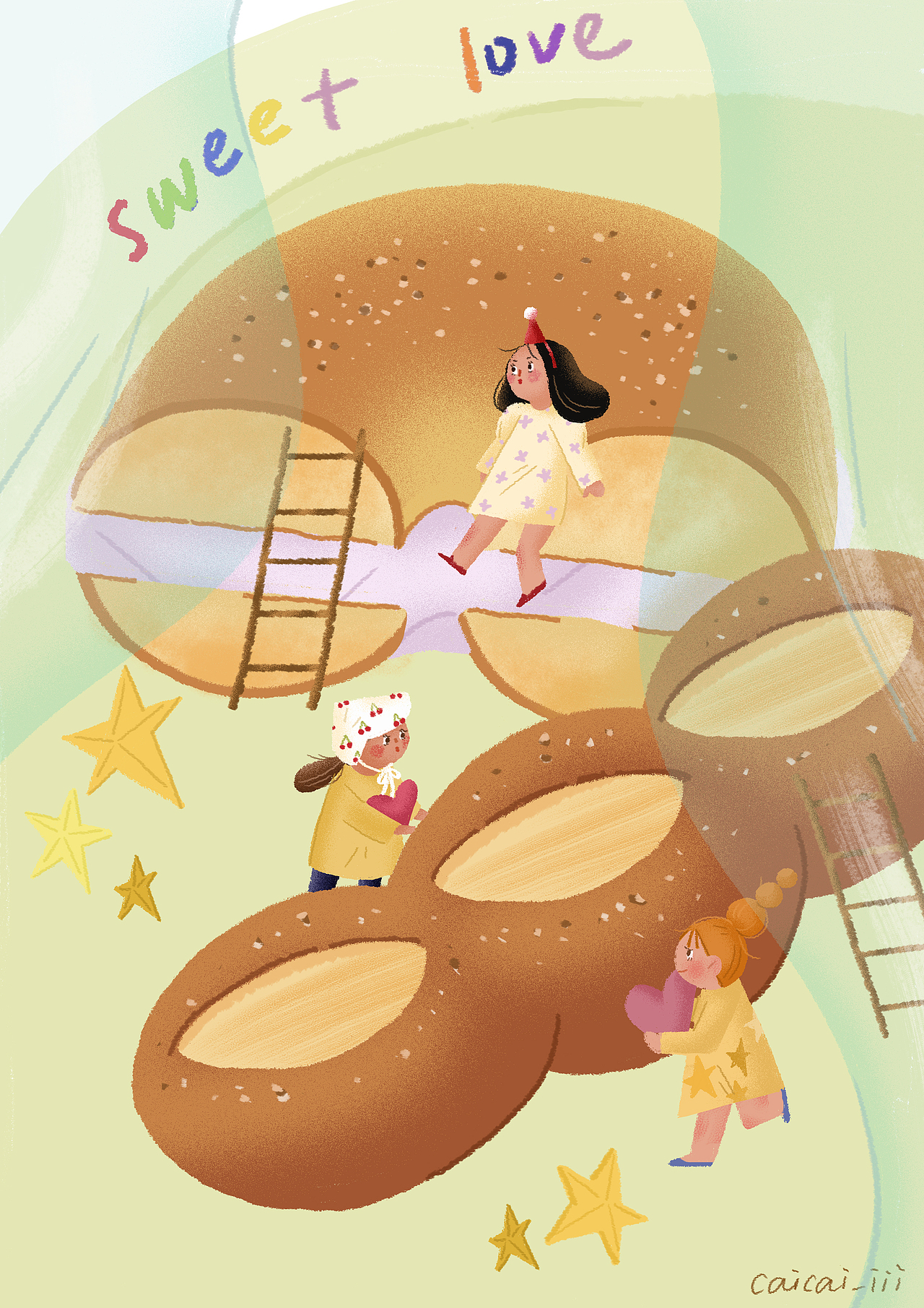 贝果面包和小女孩们🥯🥖