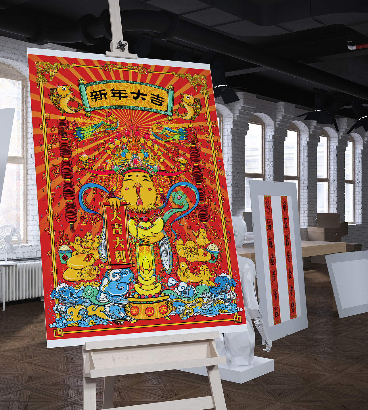 2017鸡年财神年画套装（图ZNzEwNDc0NjQ=） - 商业插画 - 站酷设计师赵小壮原创素材 - 站酷ZCOOL