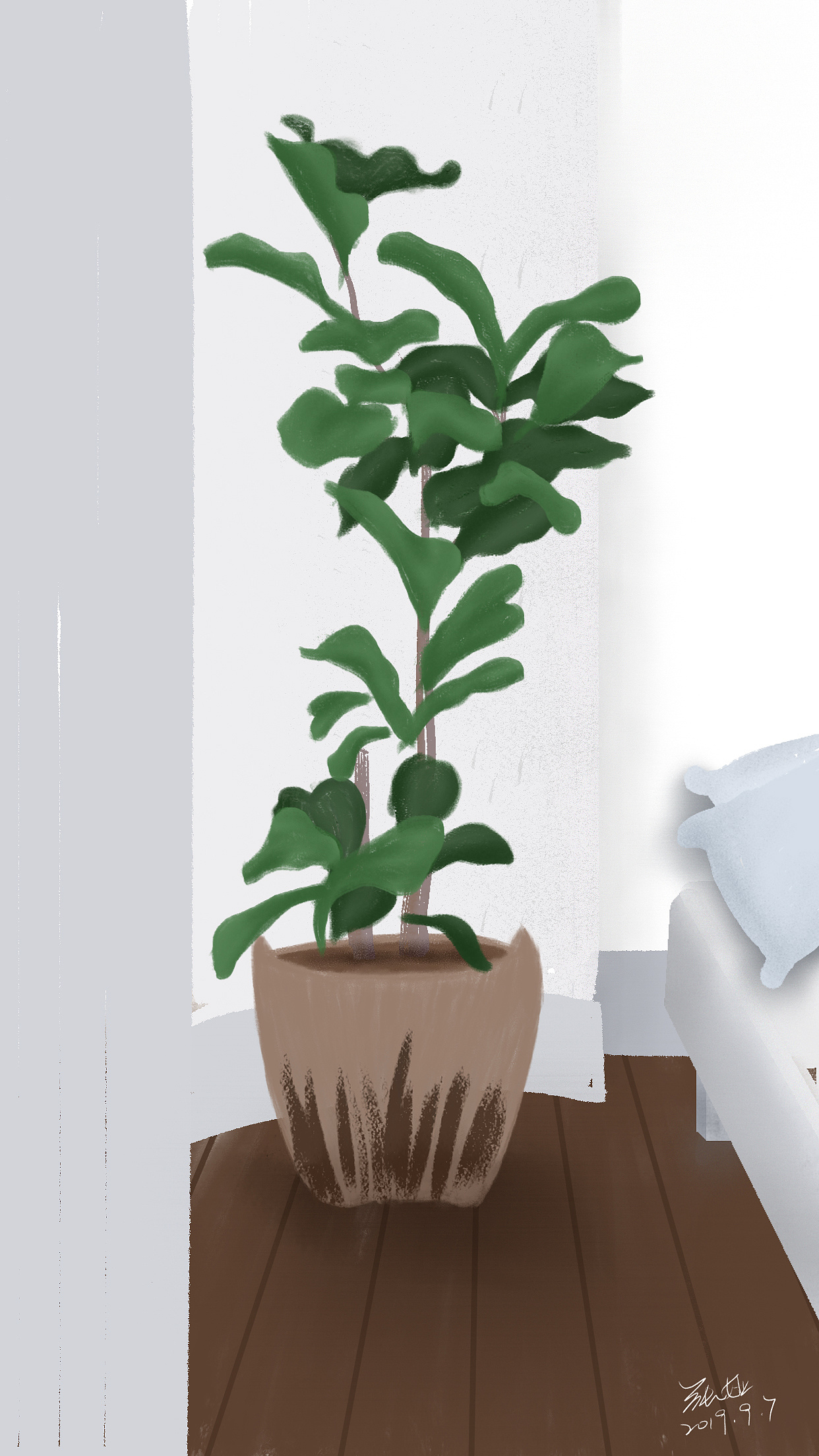 一颗绿植|插画|创作习作|酷酷的小跳蛙 - 临摹作品 - 站酷 (zcool)