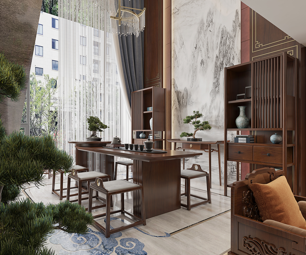 中式复式楼（图ZMjcwNjAxNTUy） - 家装设计 - 站酷设计师积木空间视觉表现原创素材 - 站酷ZCOOL