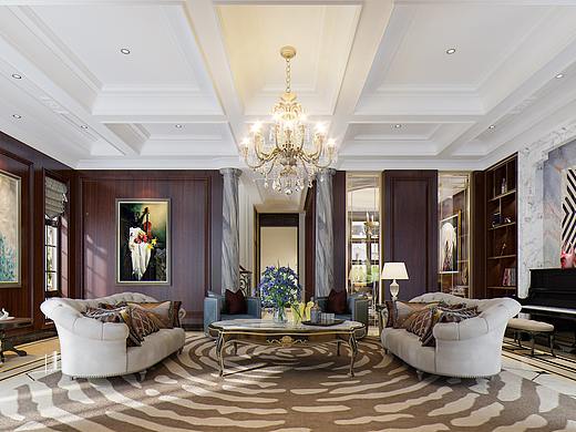 美式客餐厅效果图（个人主页-ZMzAyNzYyMzY=） - 家装设计 - 站酷设计师创艺工场室内表现原创素材 - 站酷ZCOOL