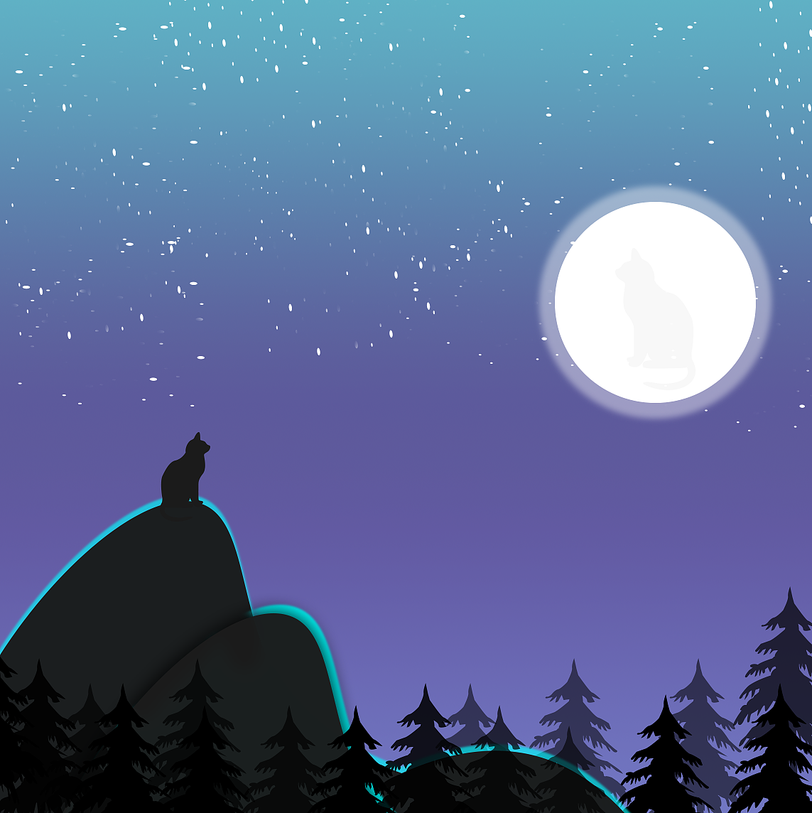 猫咪夜晚动感星空 |其他|其他|韩特楠 - 原创作品 - 站酷 (zcool)