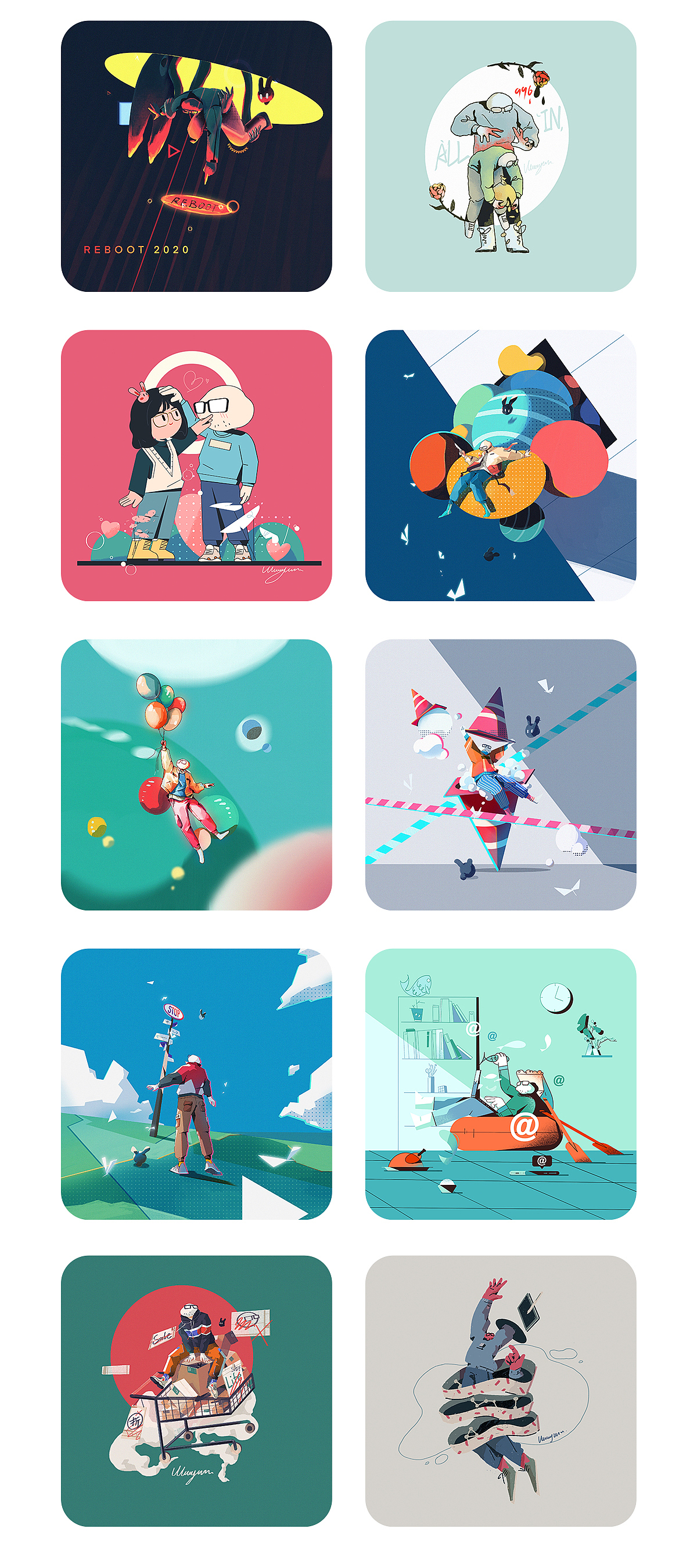 乌云男青年2020年度插画总结（图ZMjM3OTEzNDUy） - 商业插画 - 站酷设计师乌云男青年原创素材 - 站酷ZCOOL